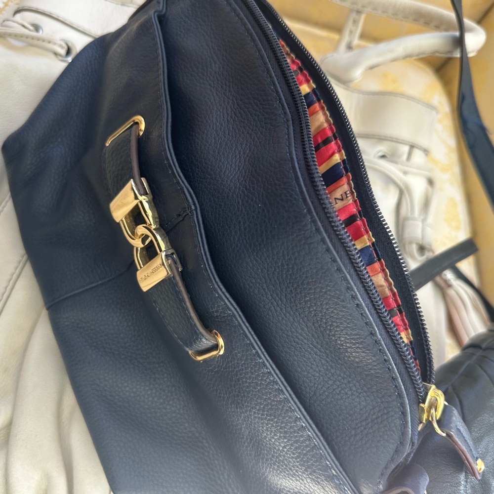 Vintage Tignanello Leather Crossbody Bag with Gold Accents